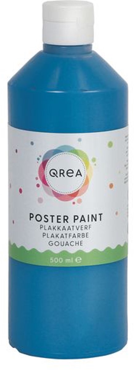 Plakkaatverf Qrea blauw 500ml | 6 stuks